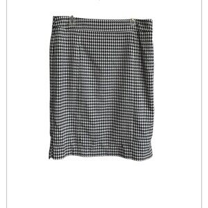 Kasper Separates Skirt Size 12 Houndstooth Black/White Box Pleated Lined NEW